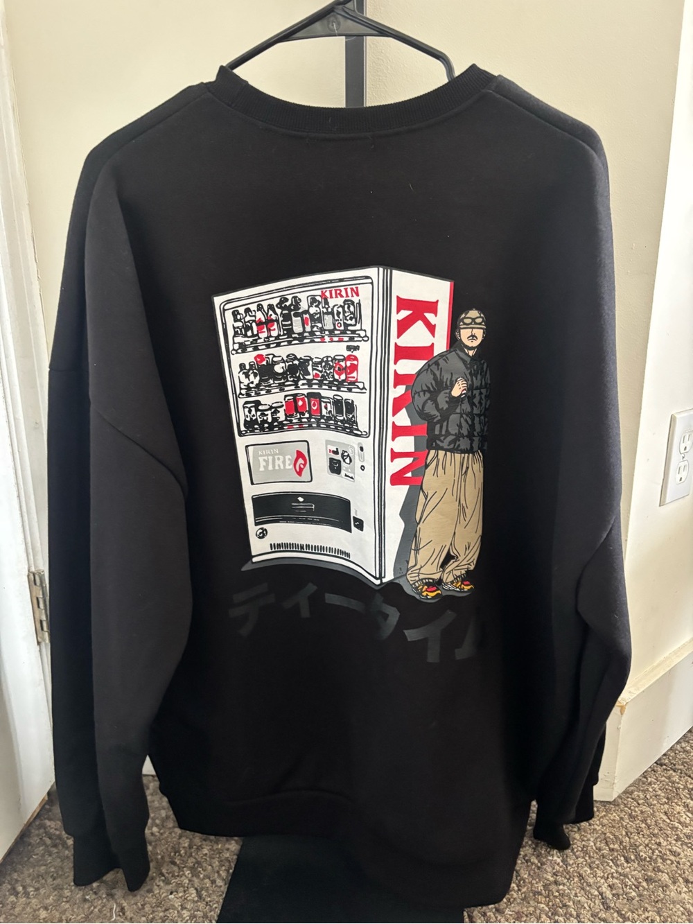 Black Graphic Crewneck Sweater NWOT